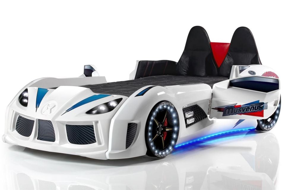 Audi V7 Arabalı Yatak Koltuklu Full Ledli - Beyaz