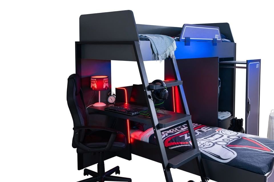 Gamer Ranza Ledli Karyola Masa Dolap Takımı