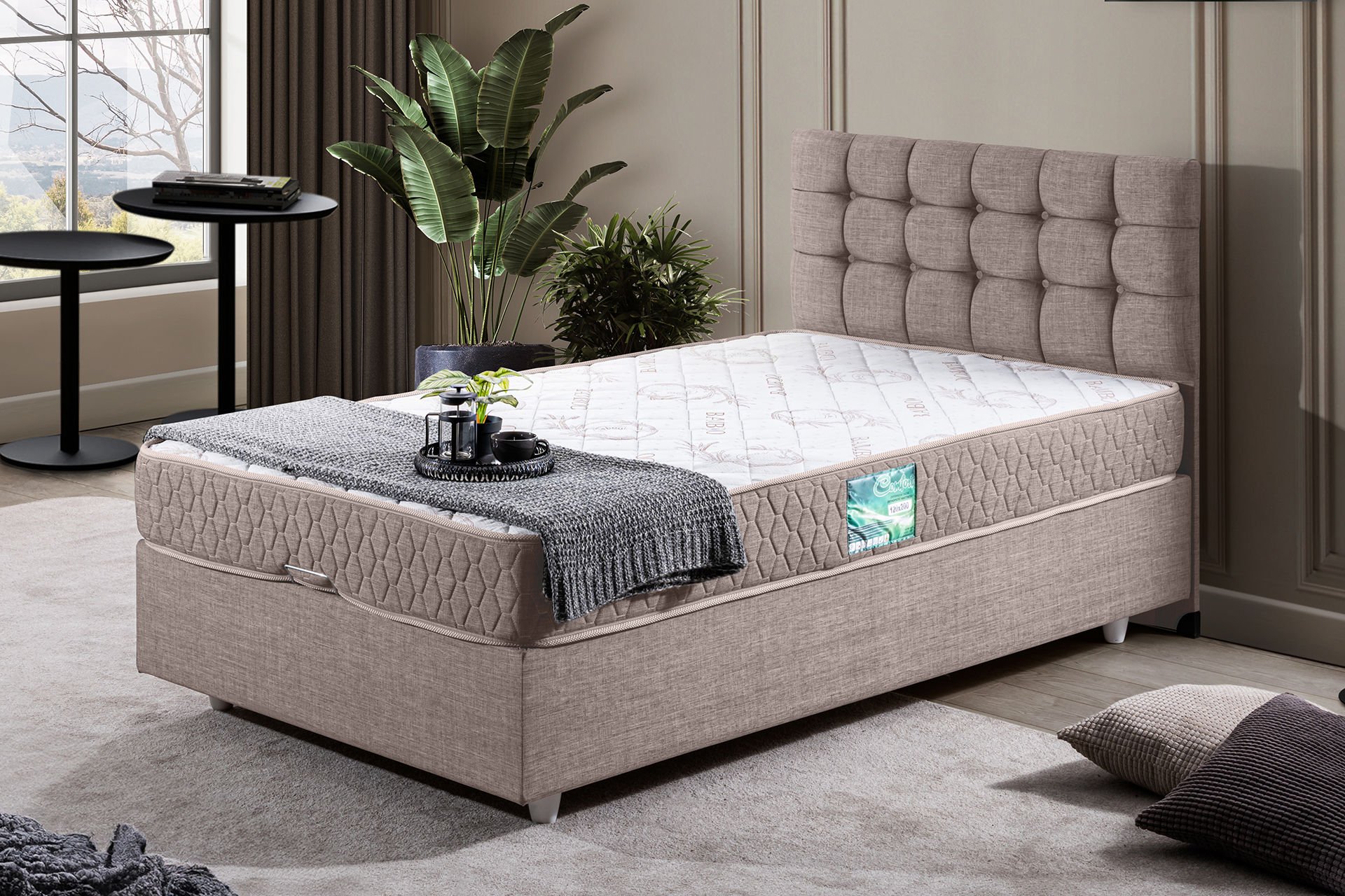 Venedik Baza Başlık Comfort Yatak Seti 90 x 200 - Kahve