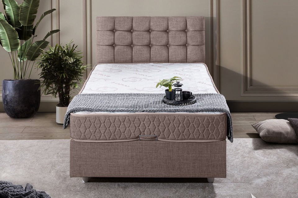 Venedik Baza Başlık Comfort Yatak Seti 90 x 200 - Kahve