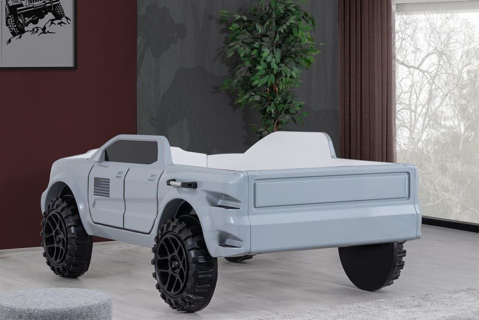 Pickup Ledli Arabalı Yatak Gri