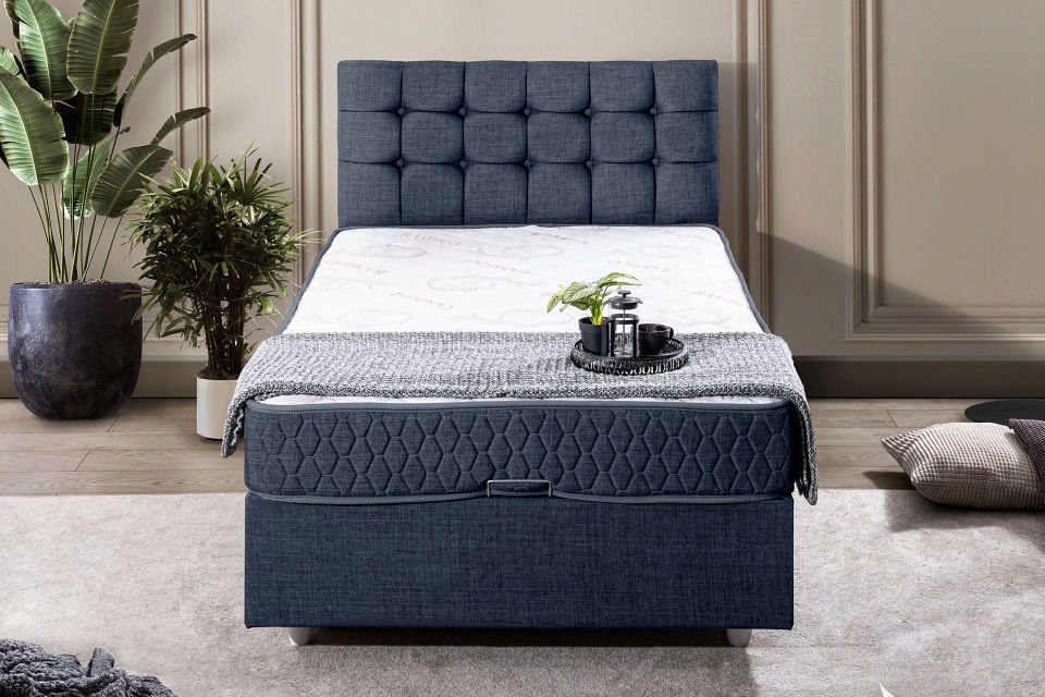 Venedik Baza Başlık Comfort Yatak Seti 120 x 200 - Lacivert