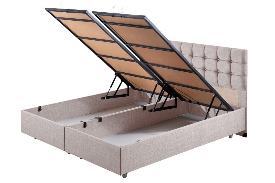 Venedik Çift Kişilik Baza Başlık Letto Yatak Seti 150 x 200 - Krem