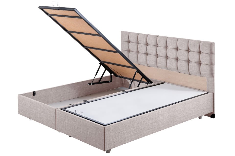 Venedik Çift Kişilik Baza Başlık Letto Yatak Seti 150 x 200 - Krem