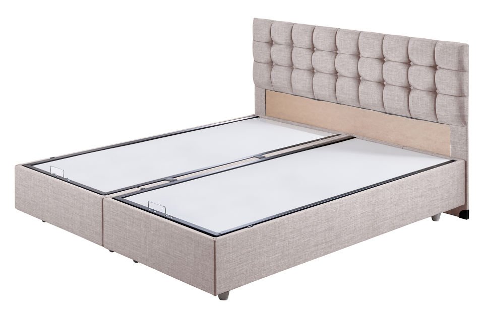 Venedik Çift Kişilik Baza Başlık Letto Yatak Seti 180 x 200 - Krem