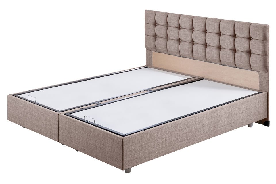 Venedik Çift Kişilik Baza Başlık Letto Yatak Seti 180 x 200 - Kahve