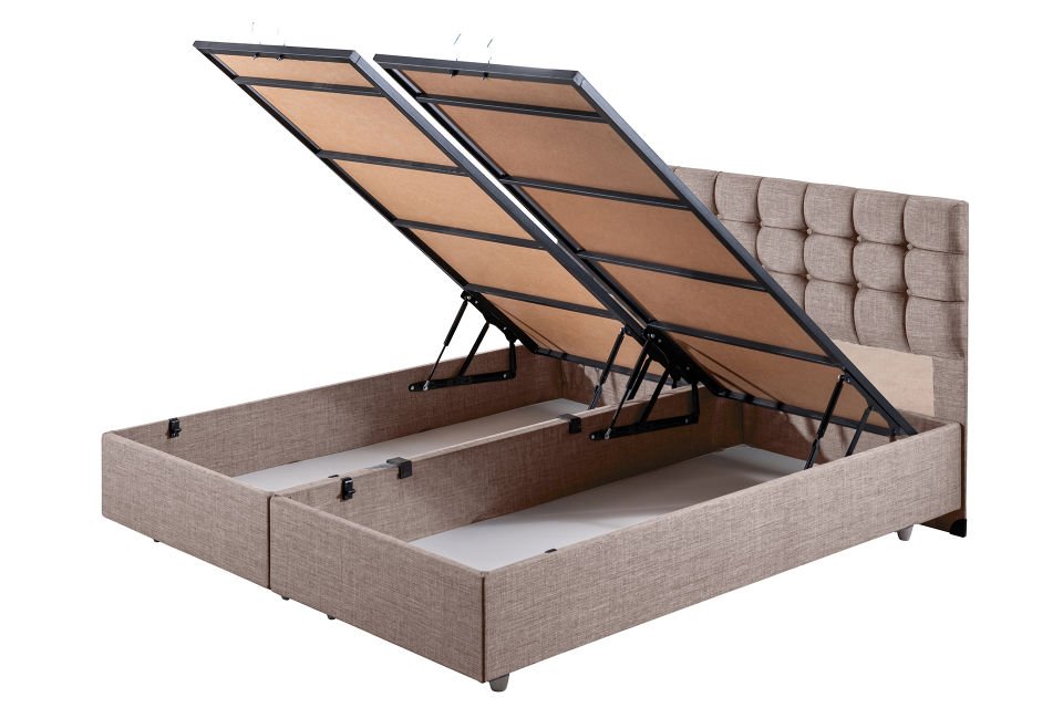 Venedik Çift Kişilik Baza Başlık Letto Yatak Seti 180 x 200 - Kahve