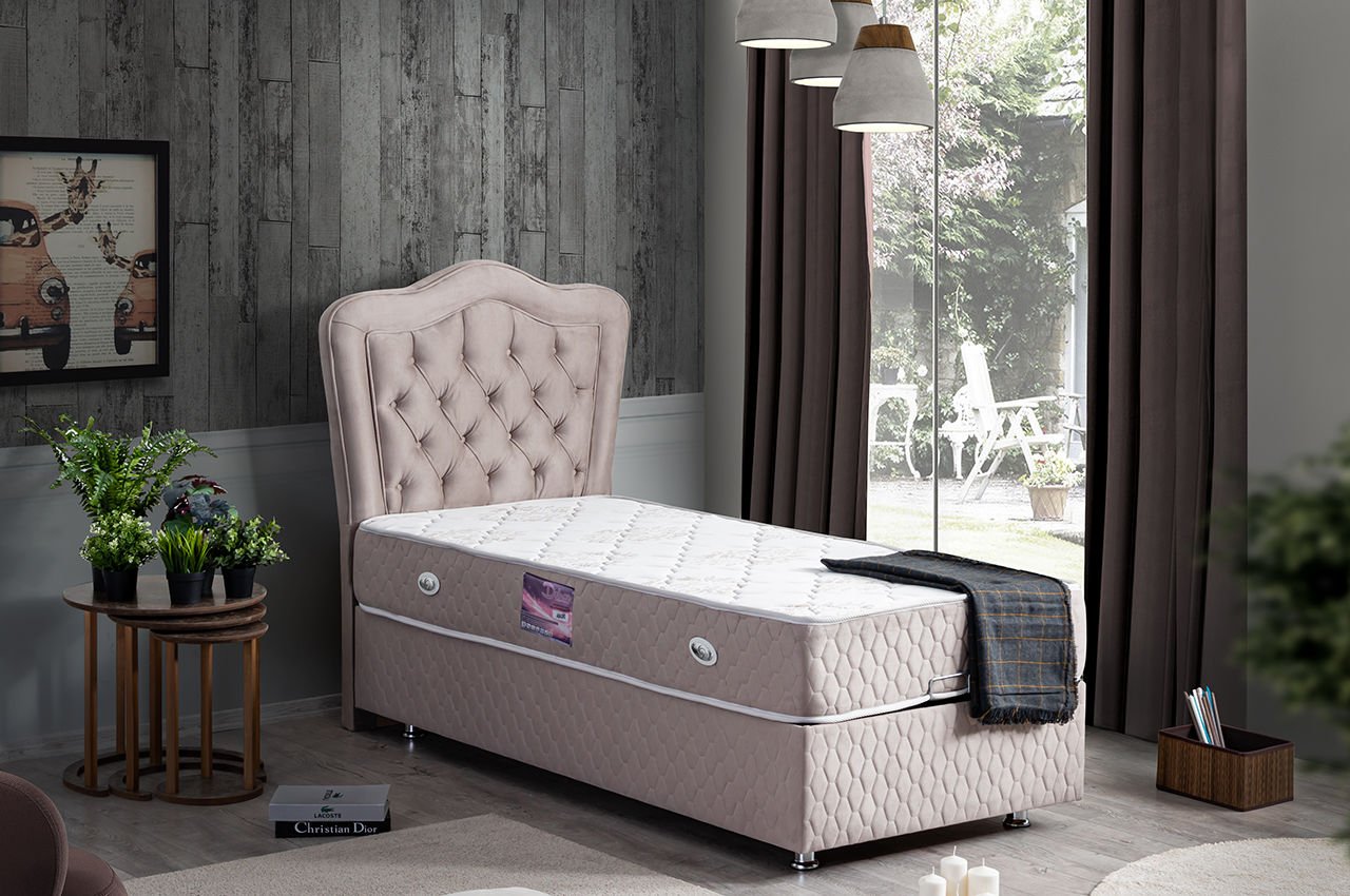 Camelli Baza Başlık Deluxe Yatak Seti 120 x 200 - Gri