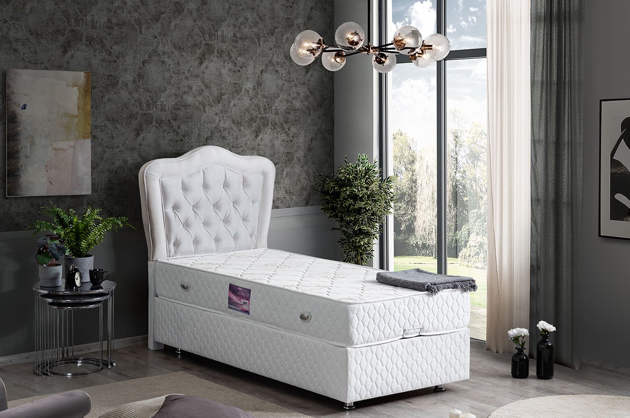 Camelli Baza Başlık Deluxe Yatak Seti 90 x 190 - Beyaz