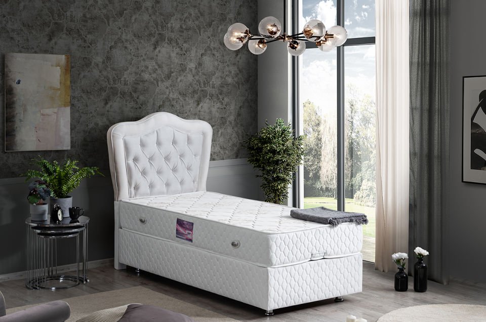 Camelli Baza Başlık Deluxe Yatak Seti 90 x 190 - Beyaz