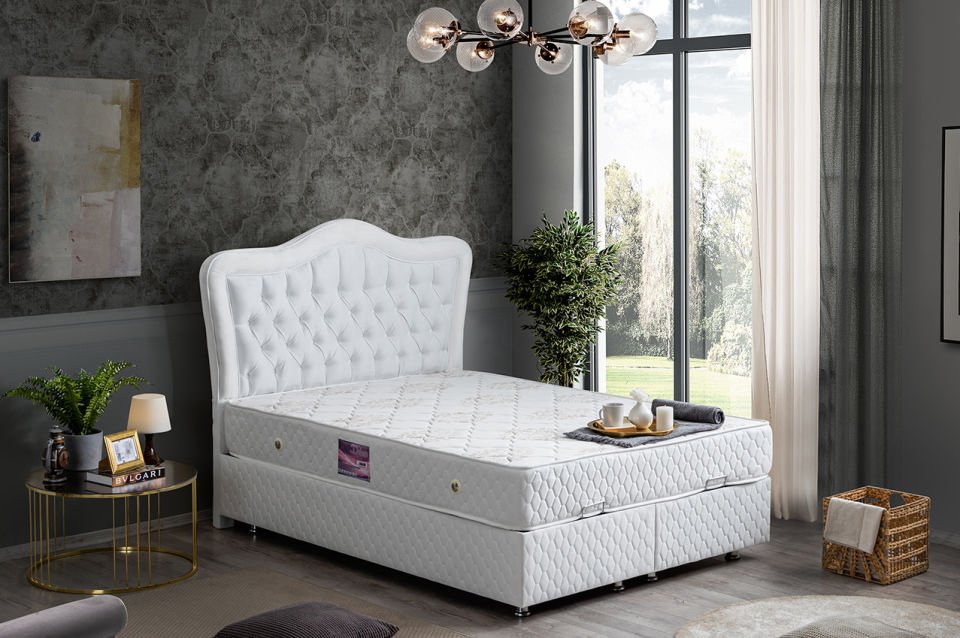 Camelli Baza Başlık Deluxe Yatak Seti 140 x 190 - Beyaz