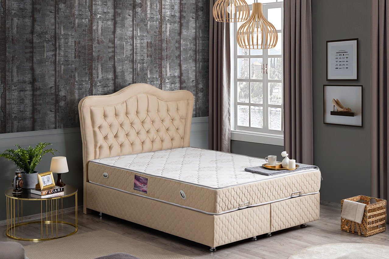 Camelli Baza Başlık Deluxe Yatak Seti 140 x 190 - Bej