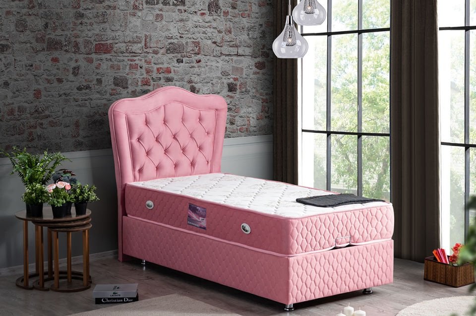 Camelli Baza Başlık Deluxe Yatak Seti 100 x 200 - Pembe