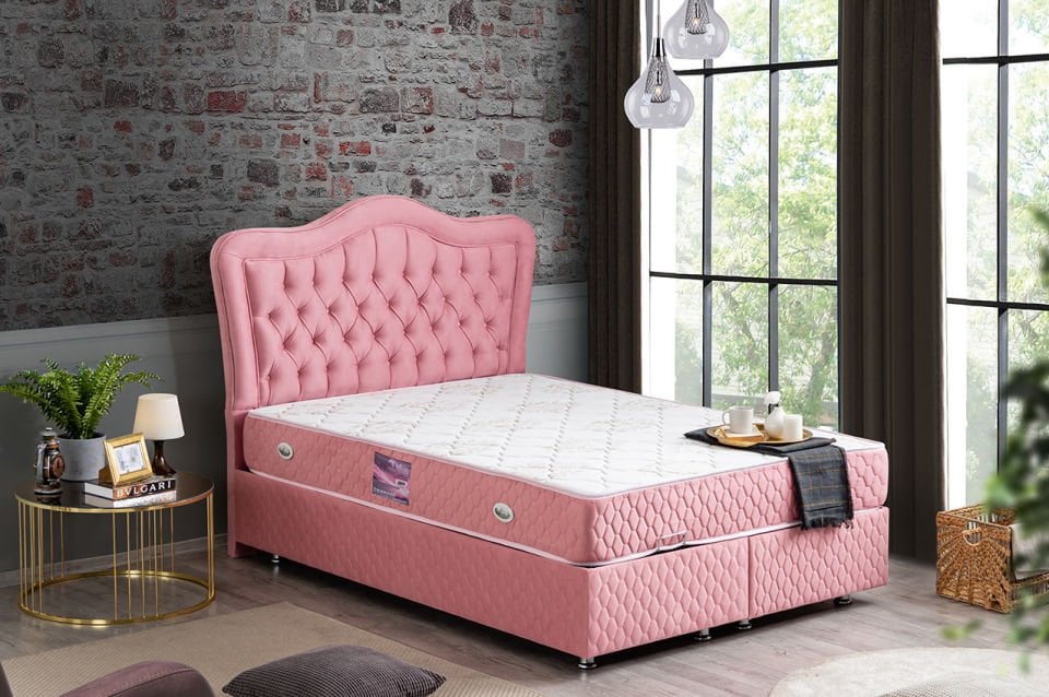 Camelli Baza Başlık Deluxe Yatak Seti 150 x 200 - Pembe