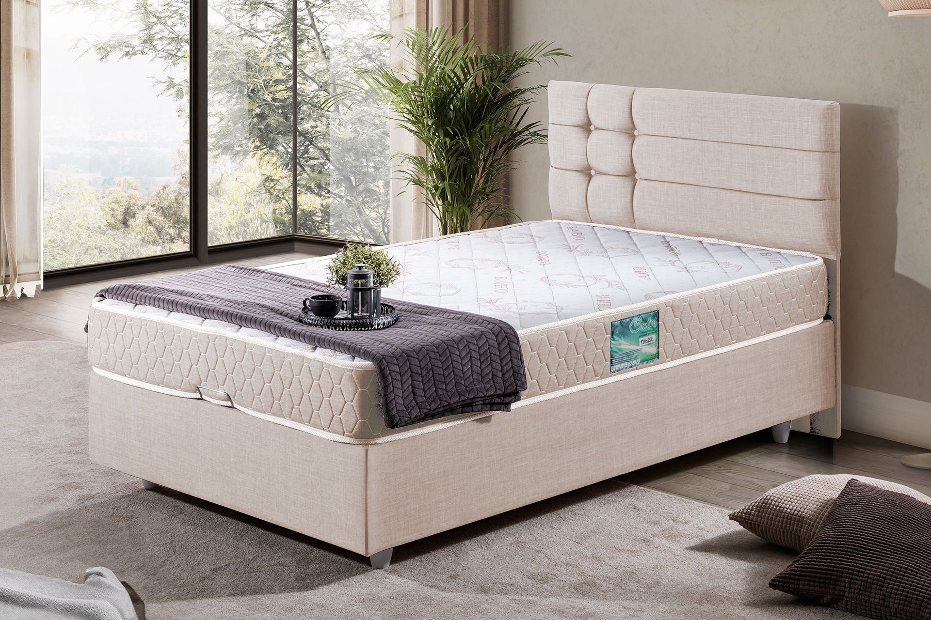 Viyana Baza Başlık Comfort Yatak Seti 120 x 200 - Krem
