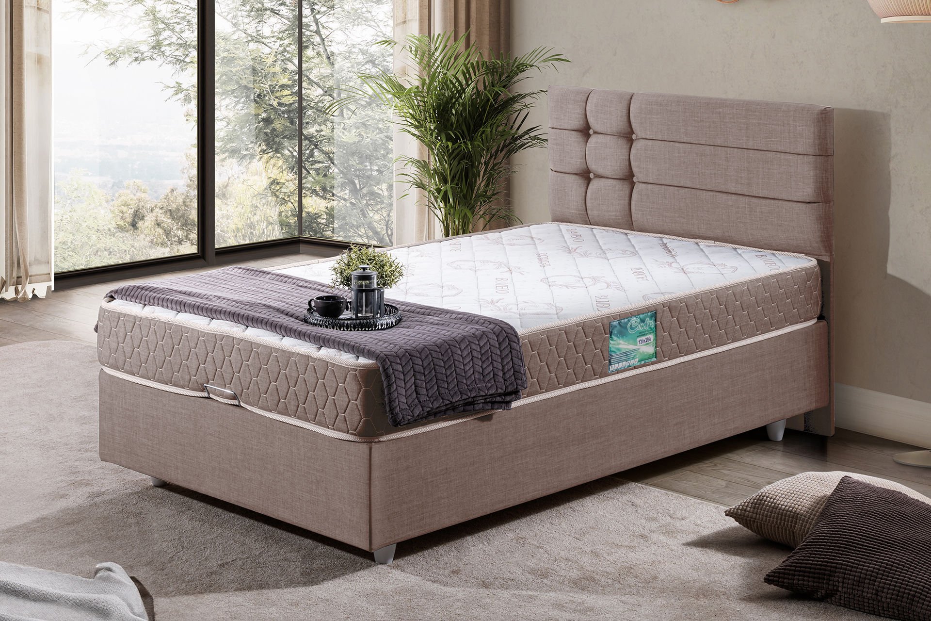 Viyana Baza Başlık Comfort Yatak Seti 100 x 200 - Kahve