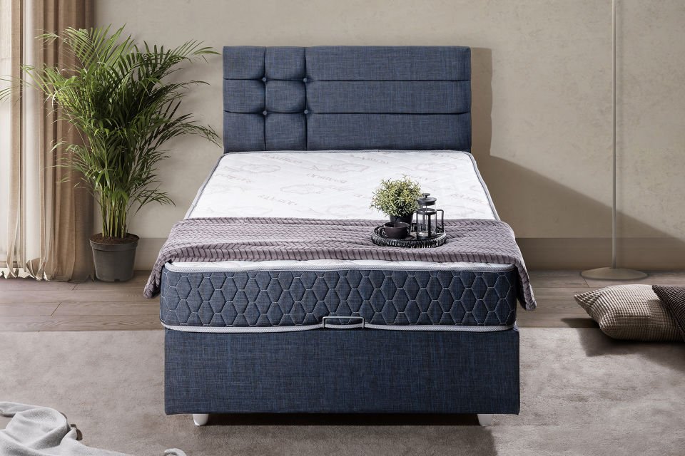 Viyana Baza Başlık Comfort Yatak Seti 90 x 200 - Lacivert