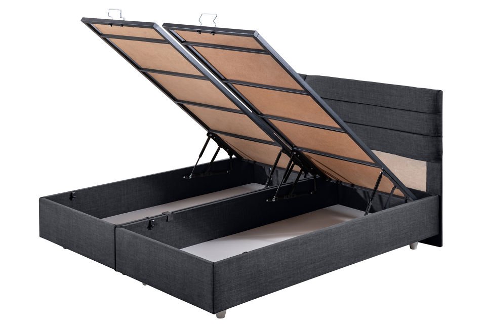 Viyana Çift Kişilik Baza Başlık Letto Yatak Seti 140 x 190 - Antrasit
