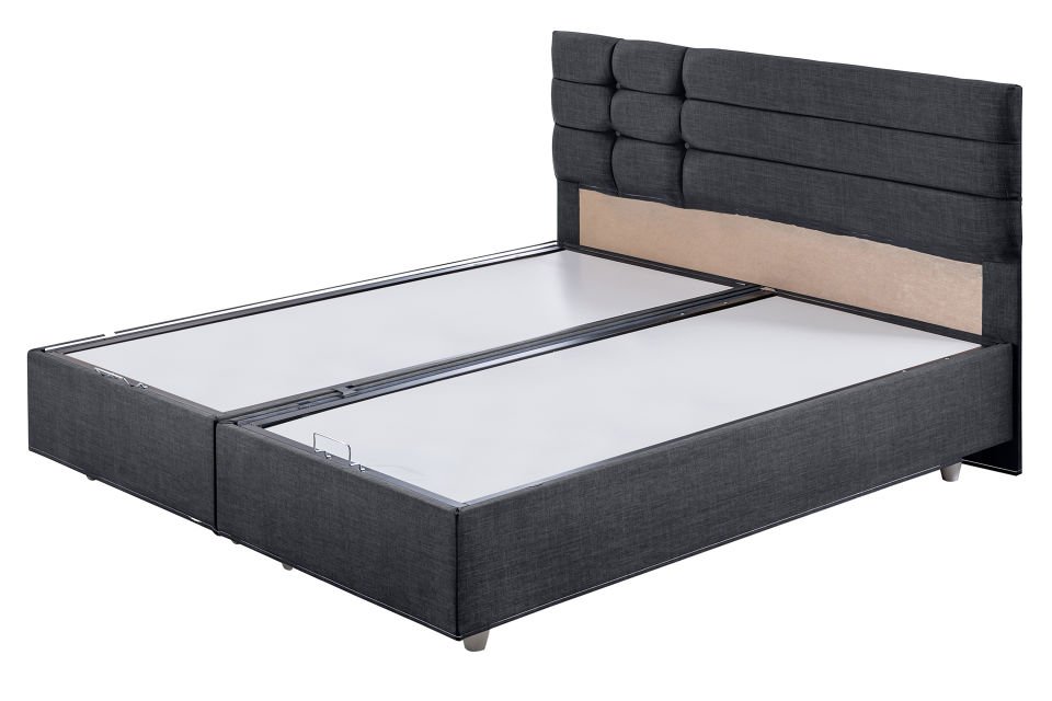 Viyana Çift Kişilik Baza Başlık Letto Yatak Seti 160 x 200 - Antrasit
