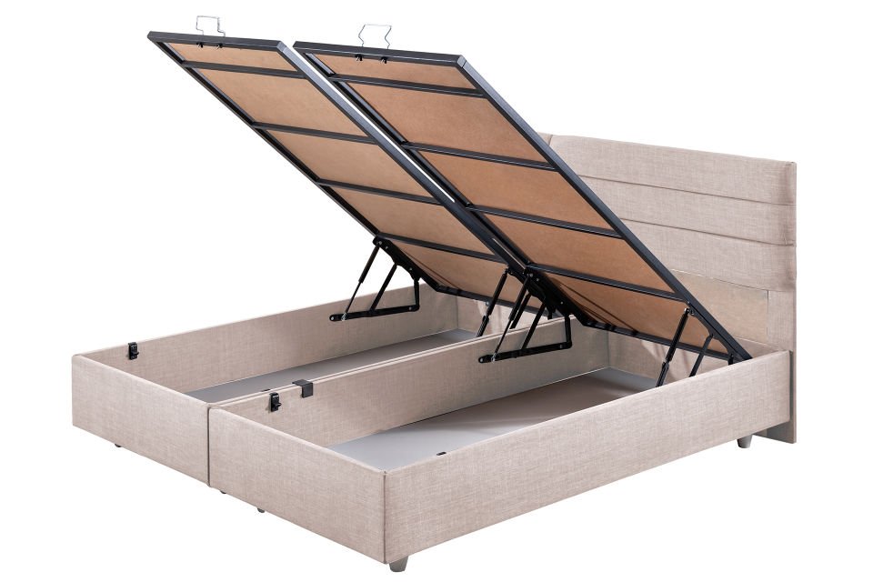 Viyana Çift Kişilik Baza Başlık Letto Yatak Seti 150 x 200 - Krem
