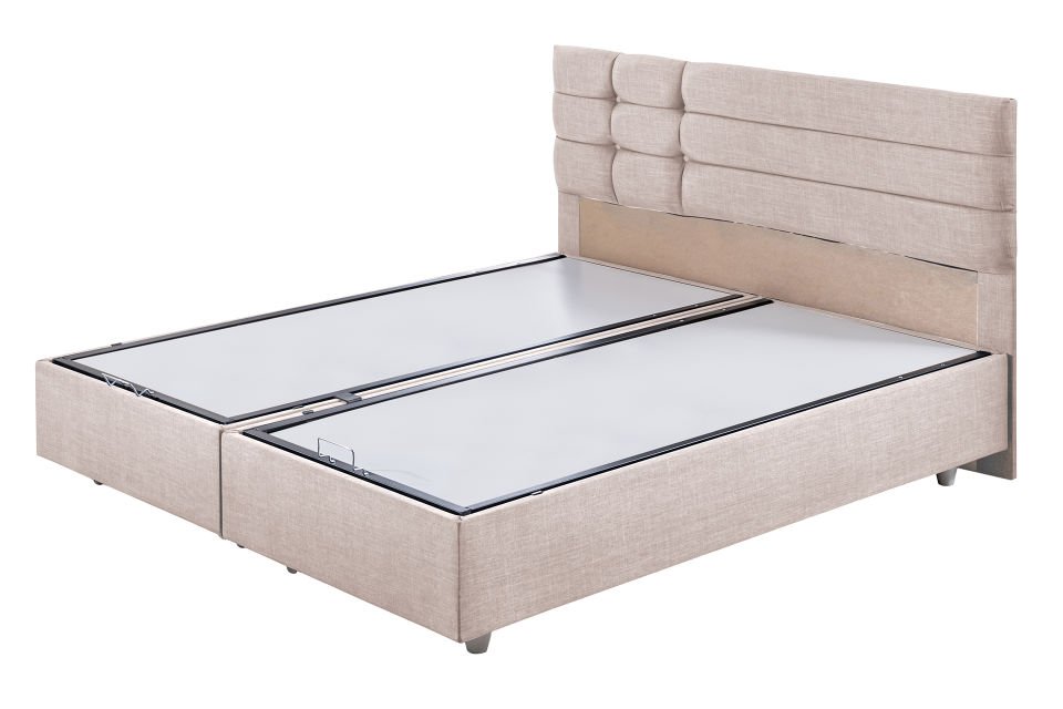 Viyana Çift Kişilik Baza Başlık Letto Yatak Seti 180 x 200 - Krem
