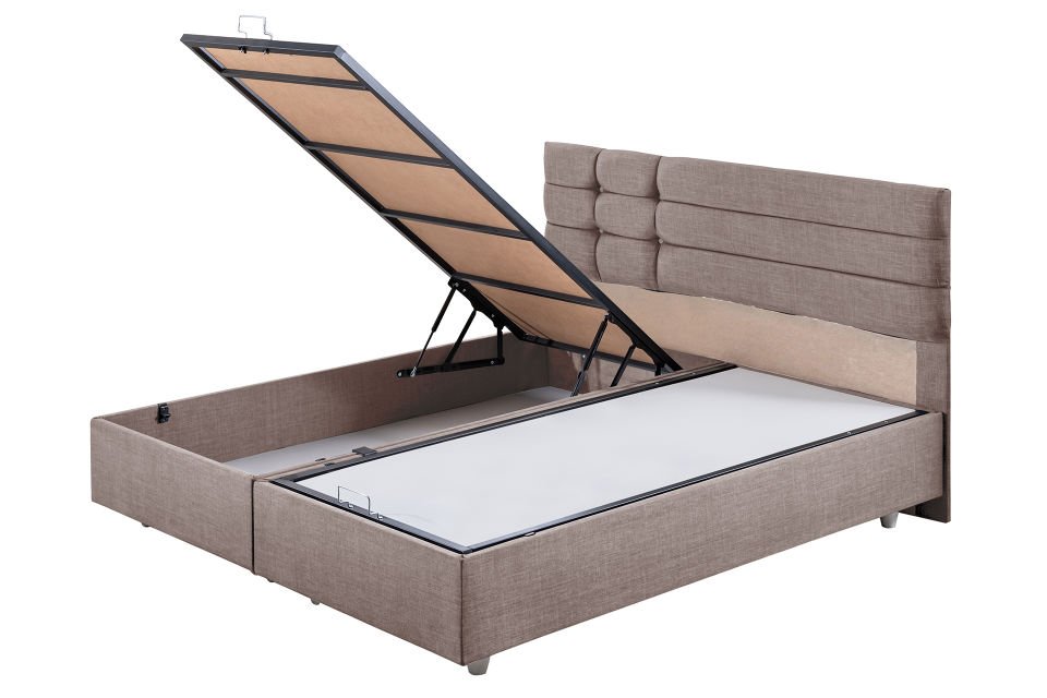 Viyana Çift Kişilik Baza Başlık Letto Yatak Seti 160 x 200 - Kahve