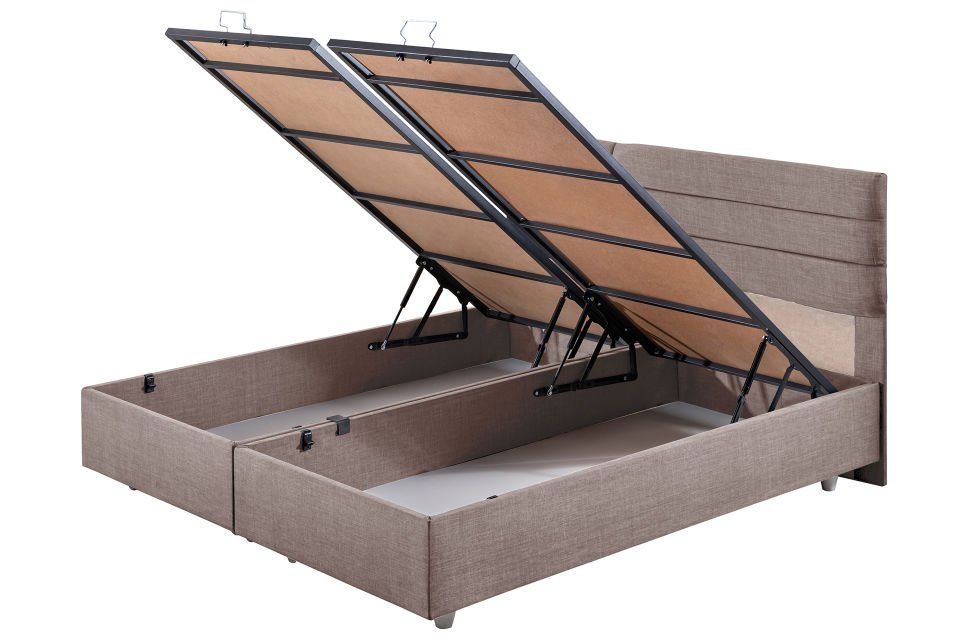 Viyana Çift Kişilik Baza Başlık Letto Yatak Seti 180 x 200 - Kahve