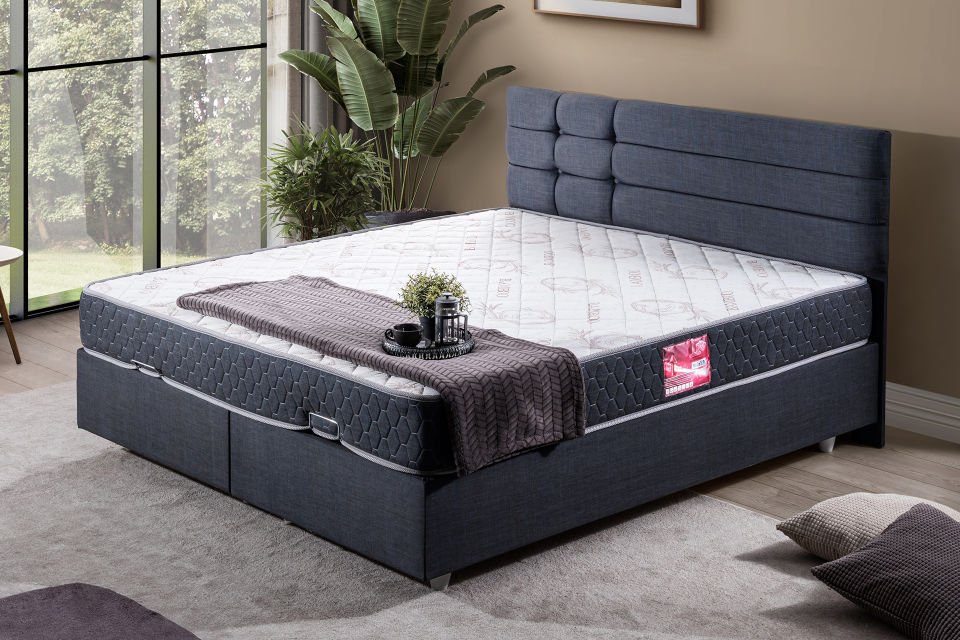 Viyana Çift Kişilik Baza Başlık Letto Yatak Seti 140 x 190 - Lacivert