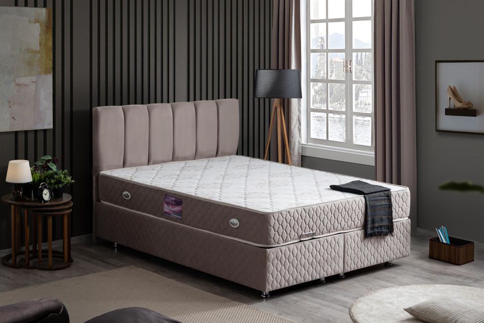 Tetra Baza Başlık Deluxe Yatak Seti 180 x 200 - Gri