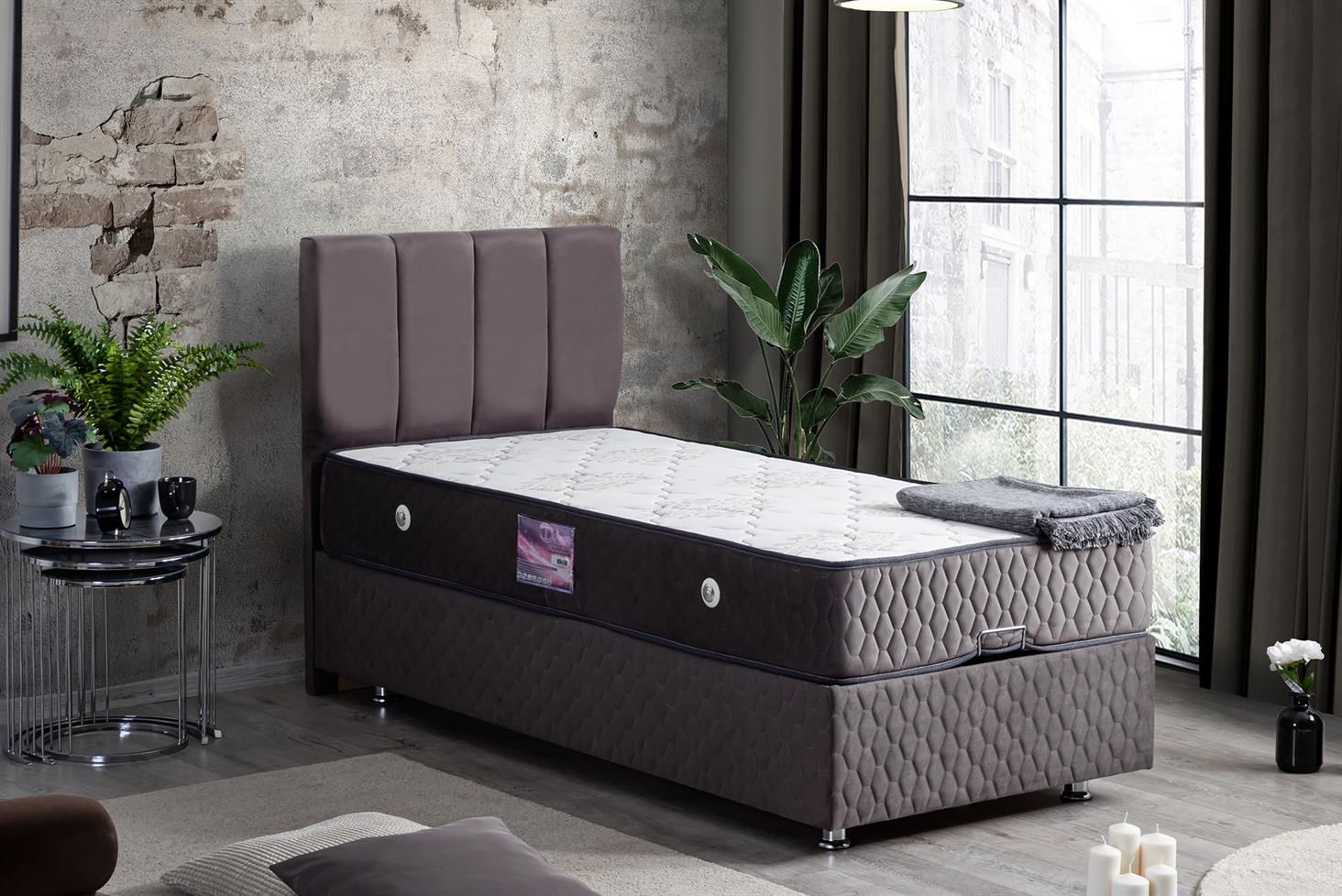 Tetra Baza Başlık Deluxe Yatak Seti 90 x 190 - Antrasit