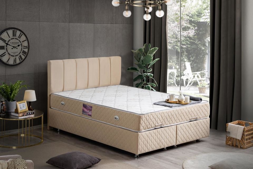 Tetra Baza Başlık Deluxe Yatak Seti 150 x 200 - Bej