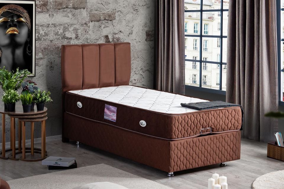 Tetra Baza Başlık Deluxe Yatak Seti 120 x 200 - Koyu Kahve