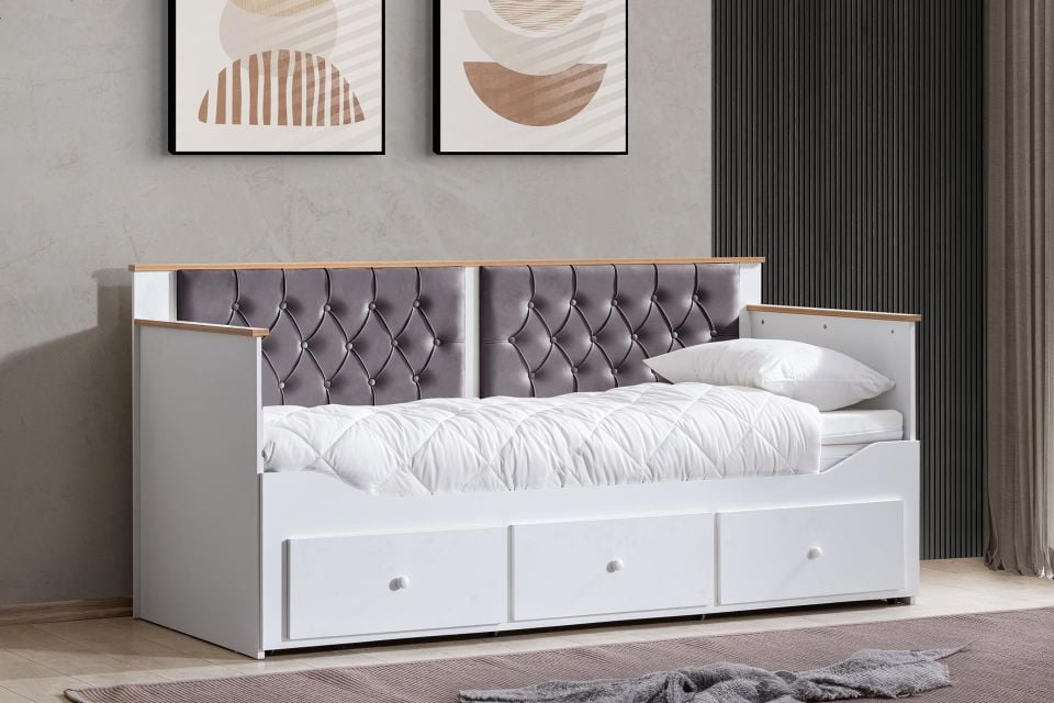 Alaçatı Divan Karyola Çekmeceli Açılır Çift Kişilik (Yataksız)