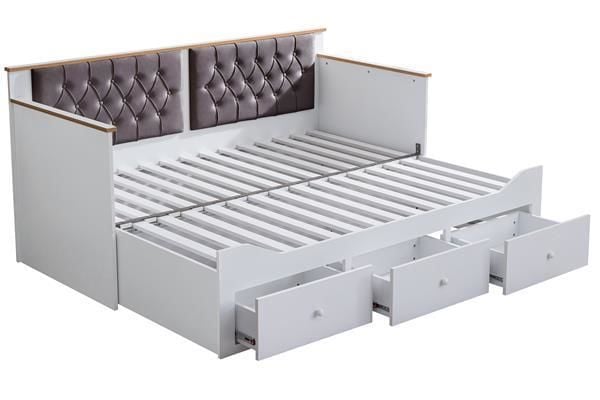 Alaçatı Divan Karyola Çekmeceli Açılır Çift Kişilik + Soft Yatak Antrasit