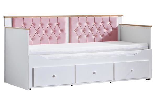 Alaçatı Divan Karyola Çekmeceli Açılır Çift Kişilik + Soft Yatak Pembe