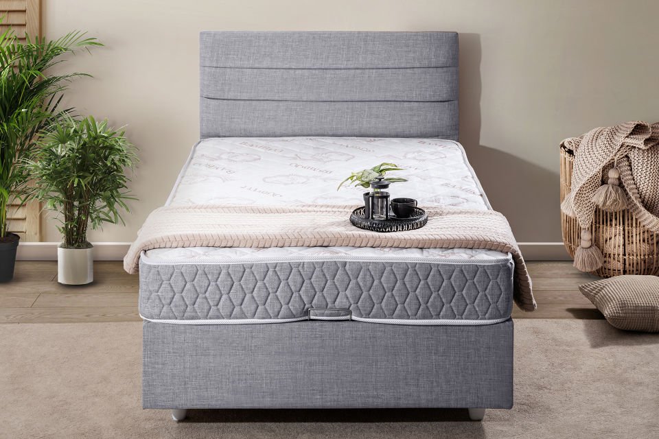 Sofia Baza Başlık Comfort Yatak Seti 120 x 200 - Açık Gri