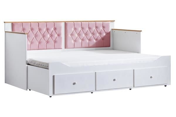 Alaçatı Divan Karyola Çekmeceli Açılır Çift Kişilik (Yataksız) Pembe