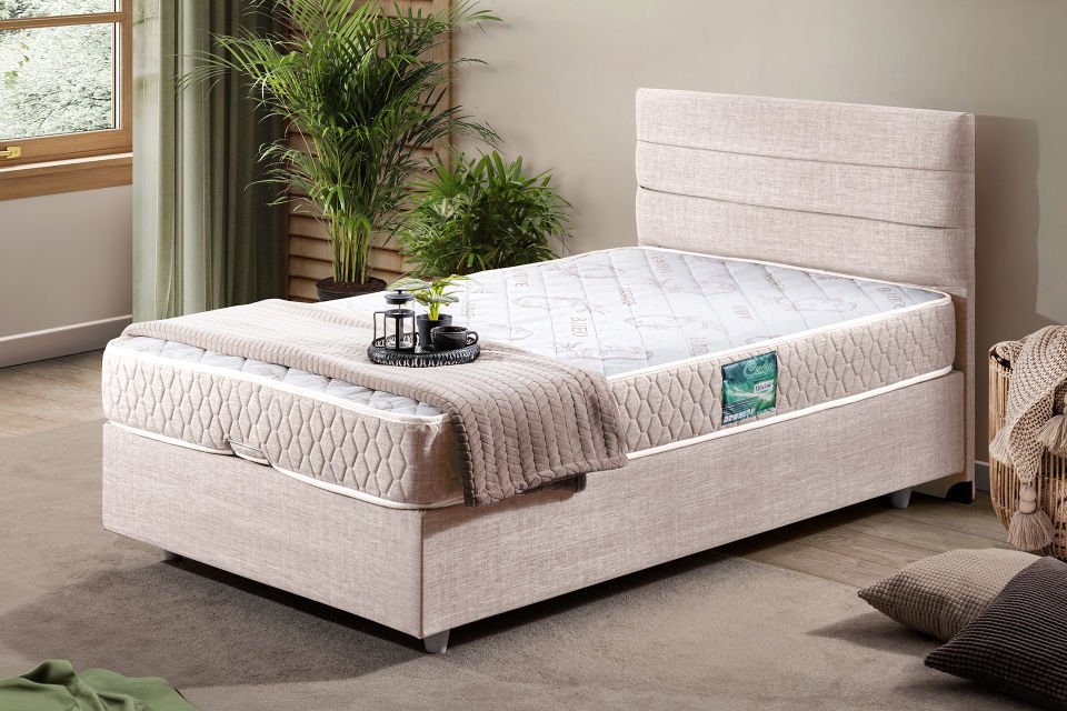 Sofia Baza Başlık Comfort Yatak Seti 90 x 190 - Krem
