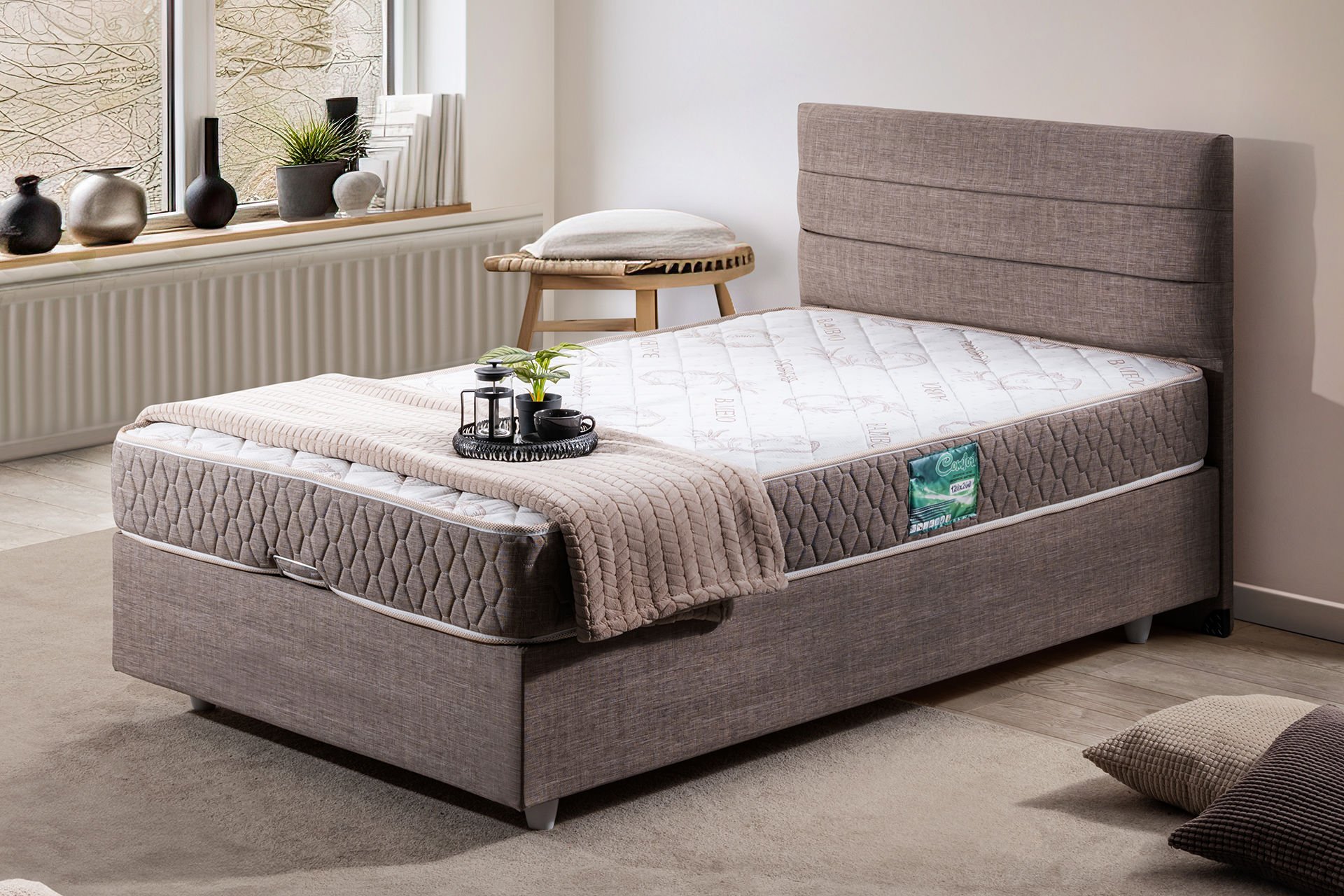 Sofia Baza Başlık Comfort Yatak Seti 120 x 200 - Kahve
