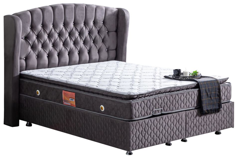 Nice Baza Başlık Real Pedli Seti 120 x 200 - Antrasit