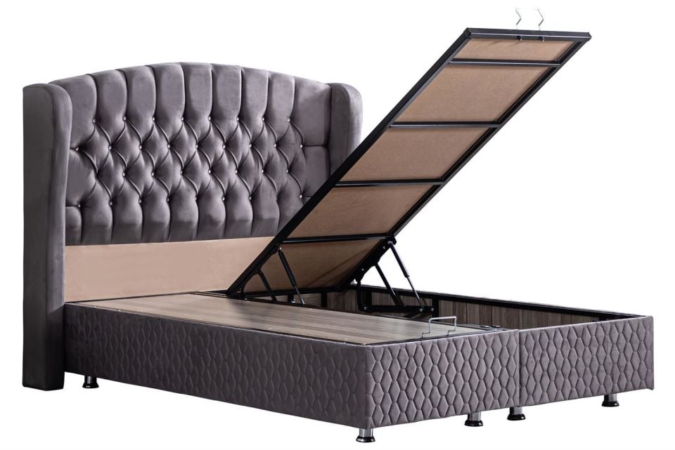 Nice Baza Başlık Real Pedli Seti 120 x 200 - Antrasit