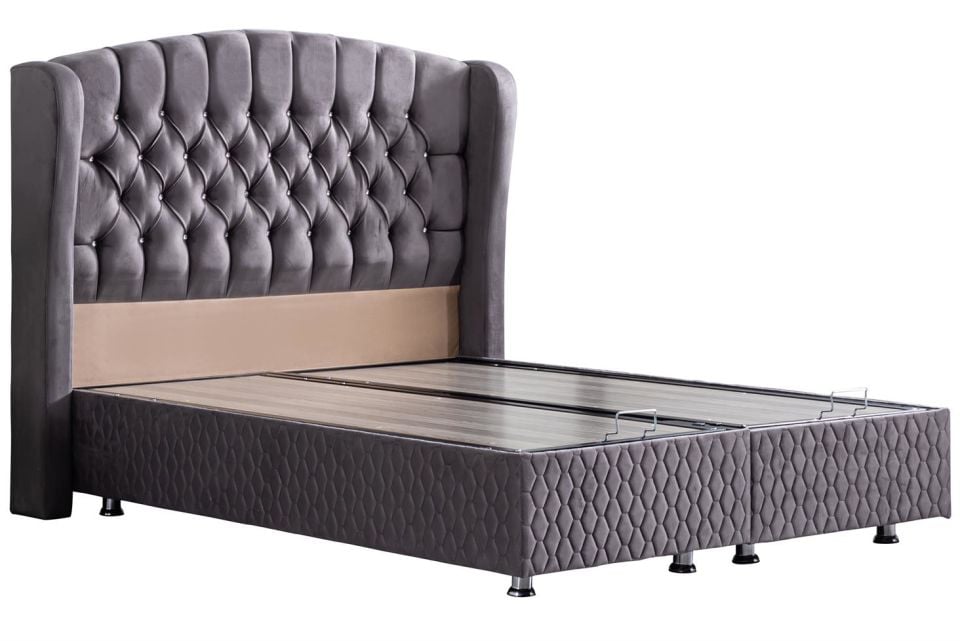 Nice Baza Başlık Real Pedli Seti 120 x 200 - Antrasit