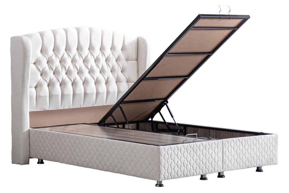 Nice Baza Başlık Real Pedli Seti 90 x 190 - Krem