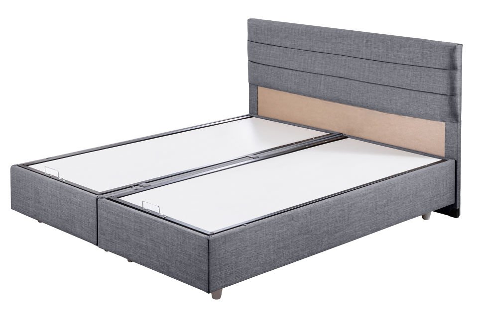 Sofia Çift Kişilik Baza Başlık Letto Yatak Seti 150 x 200 - Gri