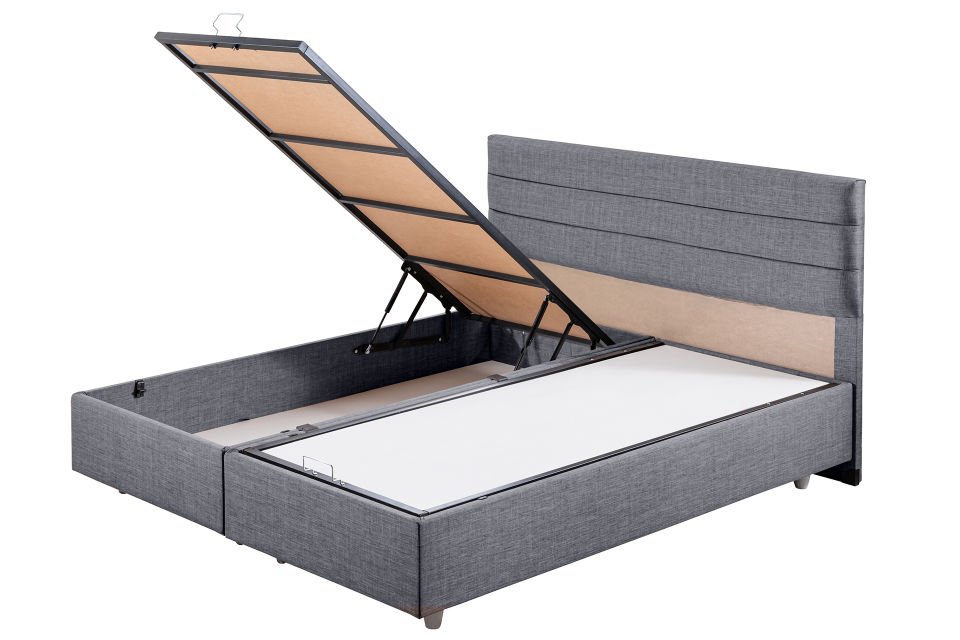 Sofia Çift Kişilik Baza Başlık Letto Yatak Seti 150 x 200 - Gri