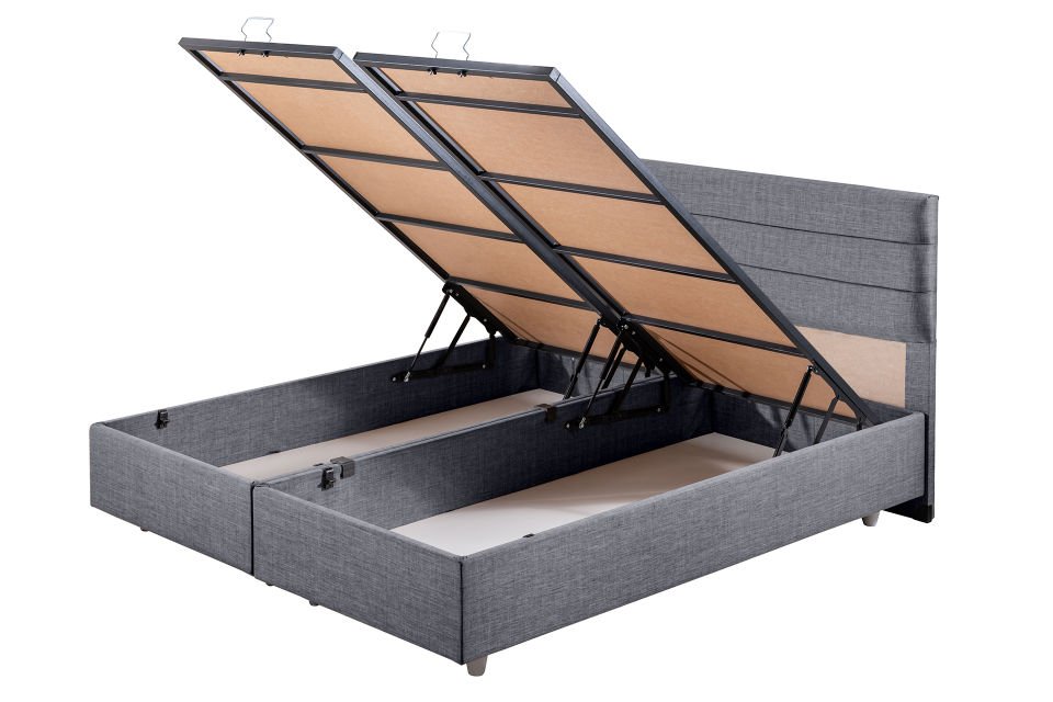 Sofia Çift Kişilik Baza Başlık Letto Yatak Seti 160 x 200 - Gri