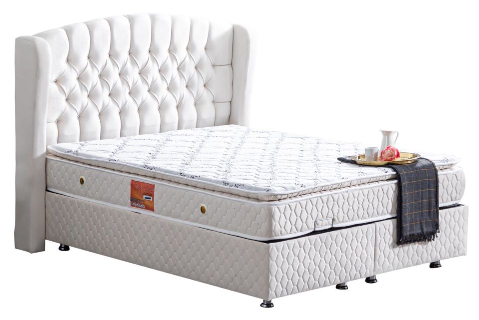 Nice Baza Başlık Real Pedli Seti 140 x 190 - Krem