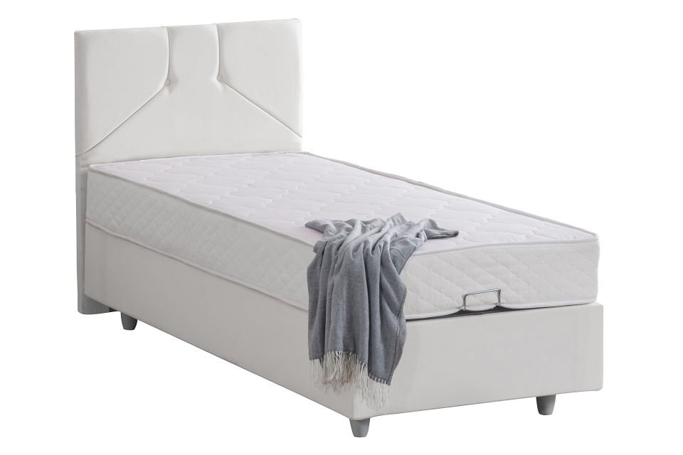 Wick Baza Başlık Letto Yatak Seti 90 x 200 - Beyaz
