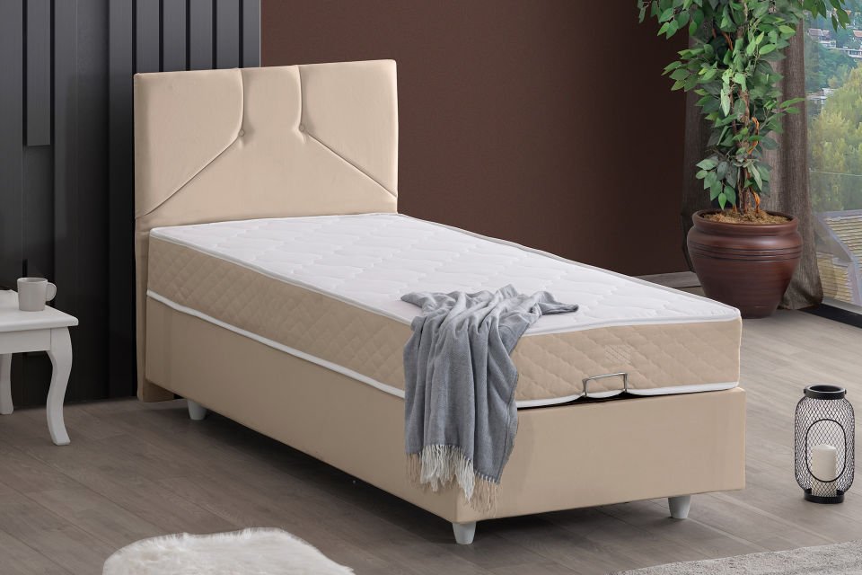 Wick Baza Başlık Letto Yatak Seti 100 x 200 - Bej