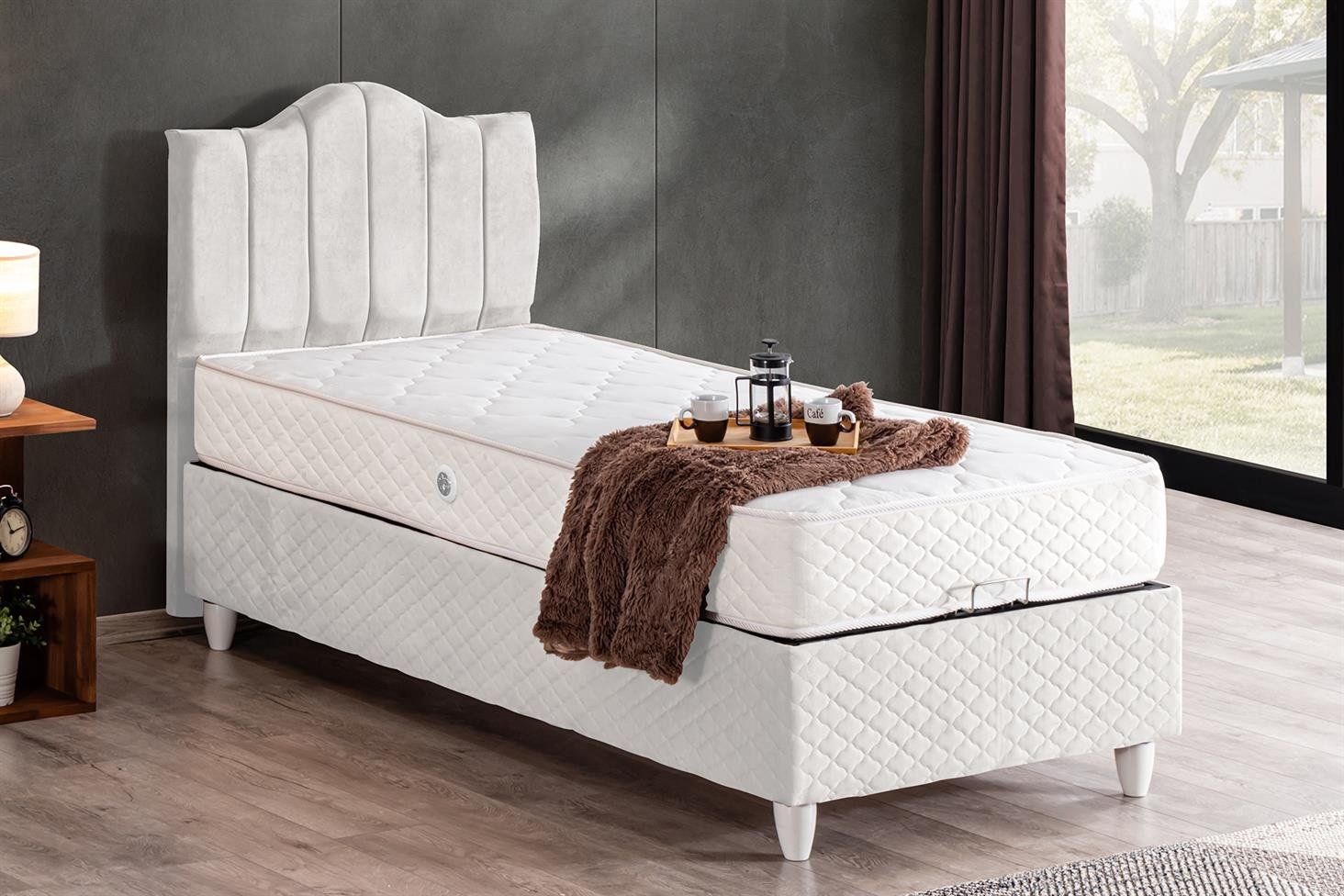 Trend Baza Başlık Letto Yatak Seti 90 x 200 - Beyaz